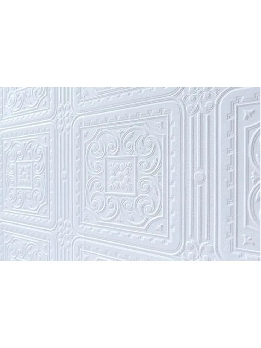 Brewster Home Anaglypta White Turner Tile Luxury Vinyl Paintable Wallpaper
